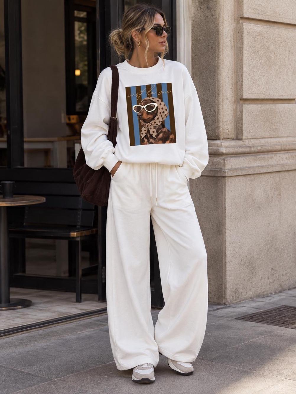 Lässiger Sweatshirt mit Print