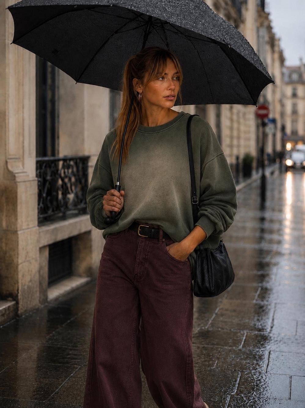 Oversize Sweatshirt mit Rundhalsausschnitt