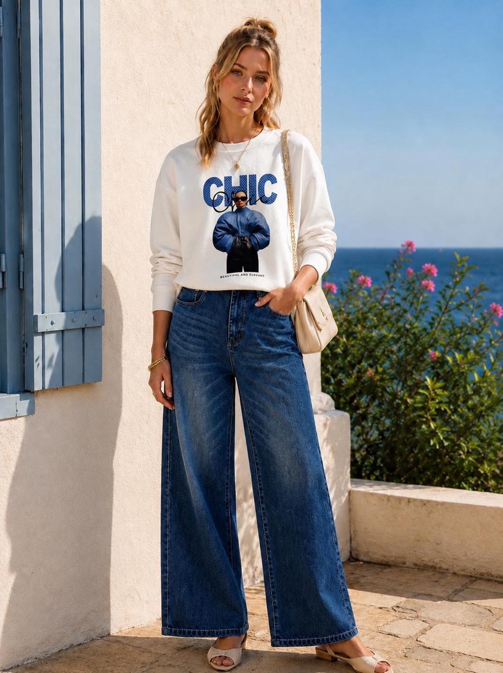Oversize-Sweatshirt mit Print