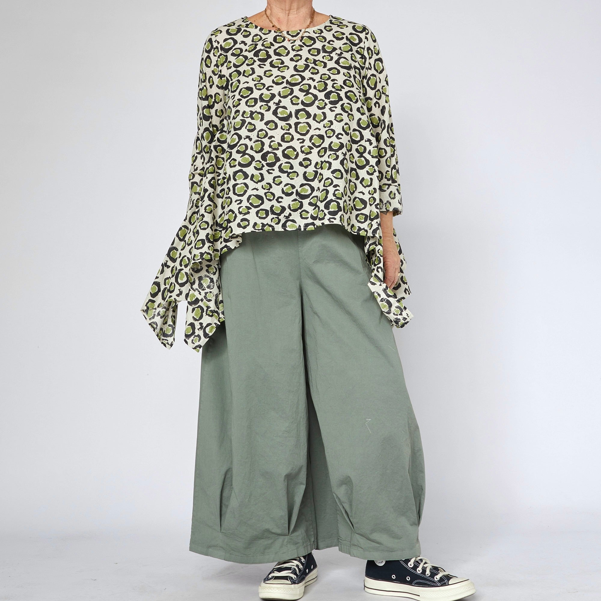 Wide-Leg Hosen mit Gummibund
