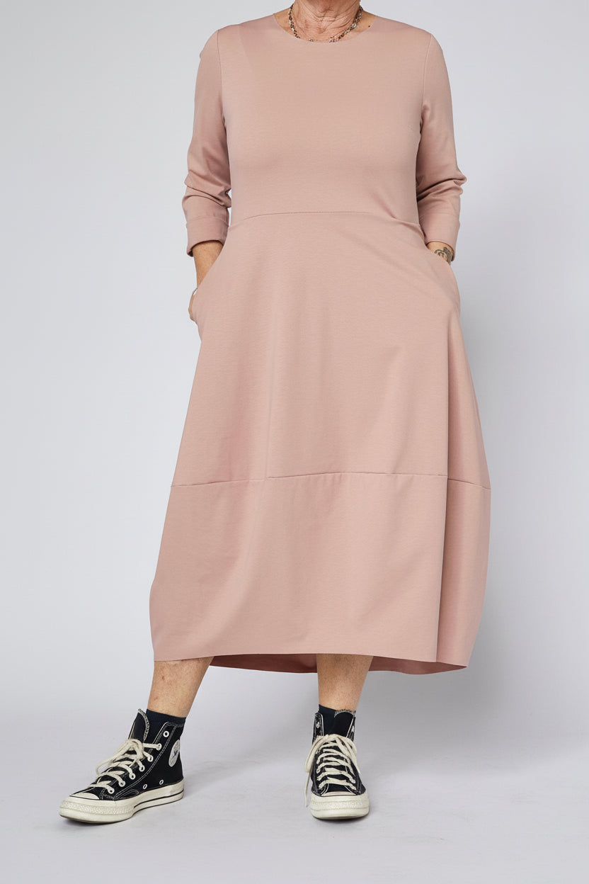 Midi-Balloon-Kleid mit Taschen