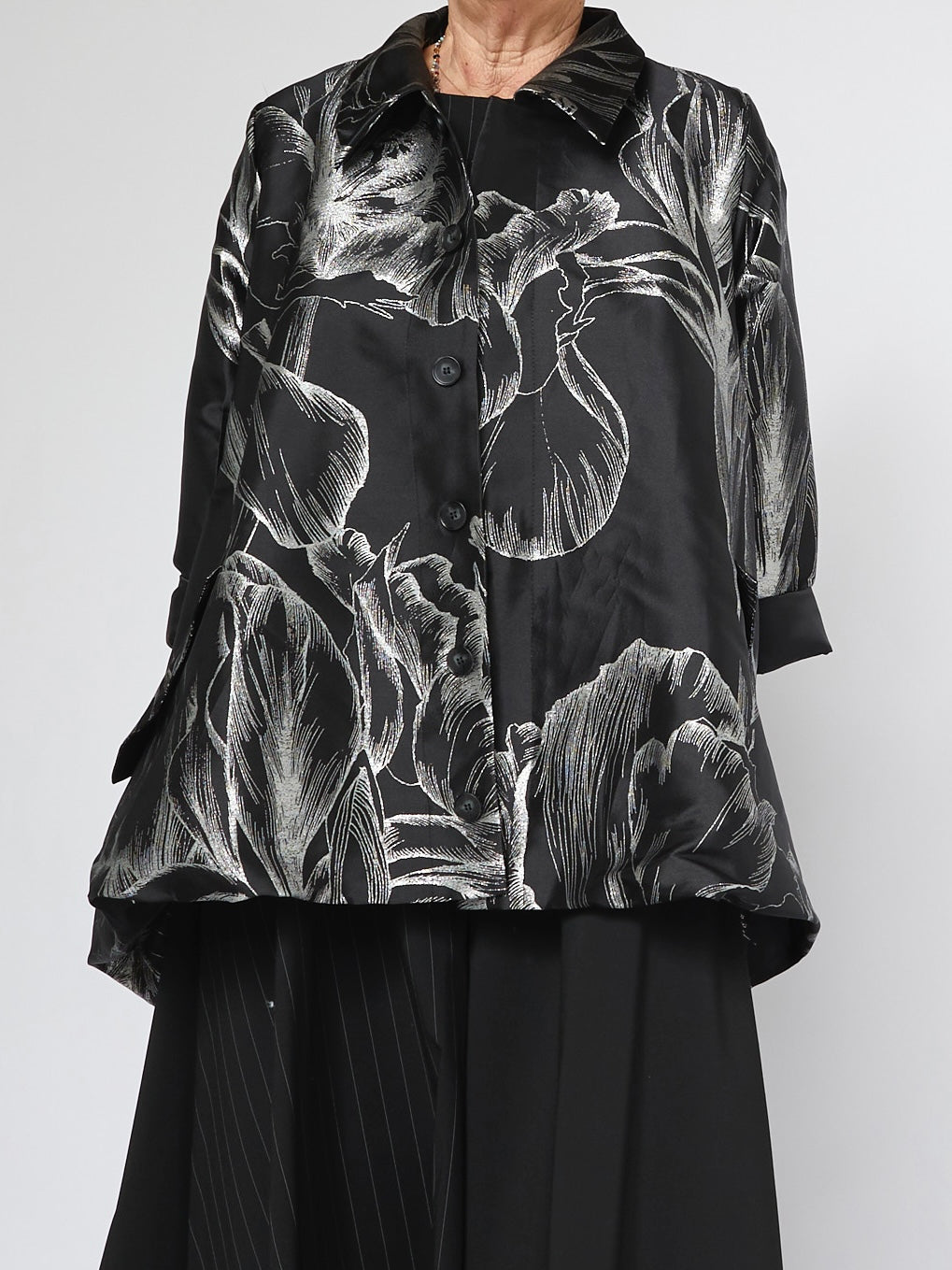 Oversize-Jacke mit Blumenmuster